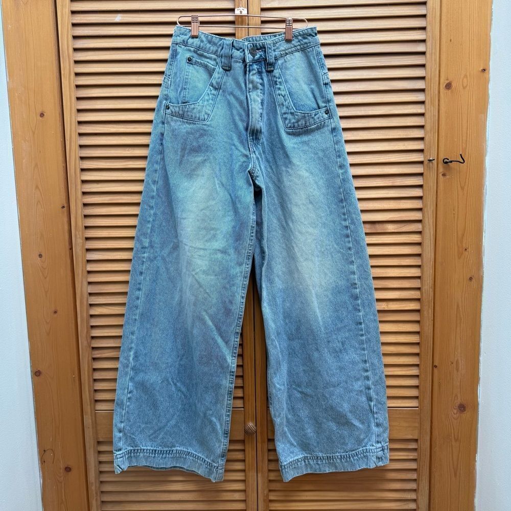 ALAB Wide-Leg Baggy Blue Denim Jeans size 8